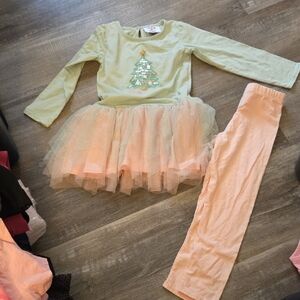 Festive Tree Costume Set for Kids - Green and Pink